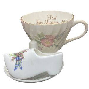 Flat of assorted Floral Teacup and fine bone China shoe